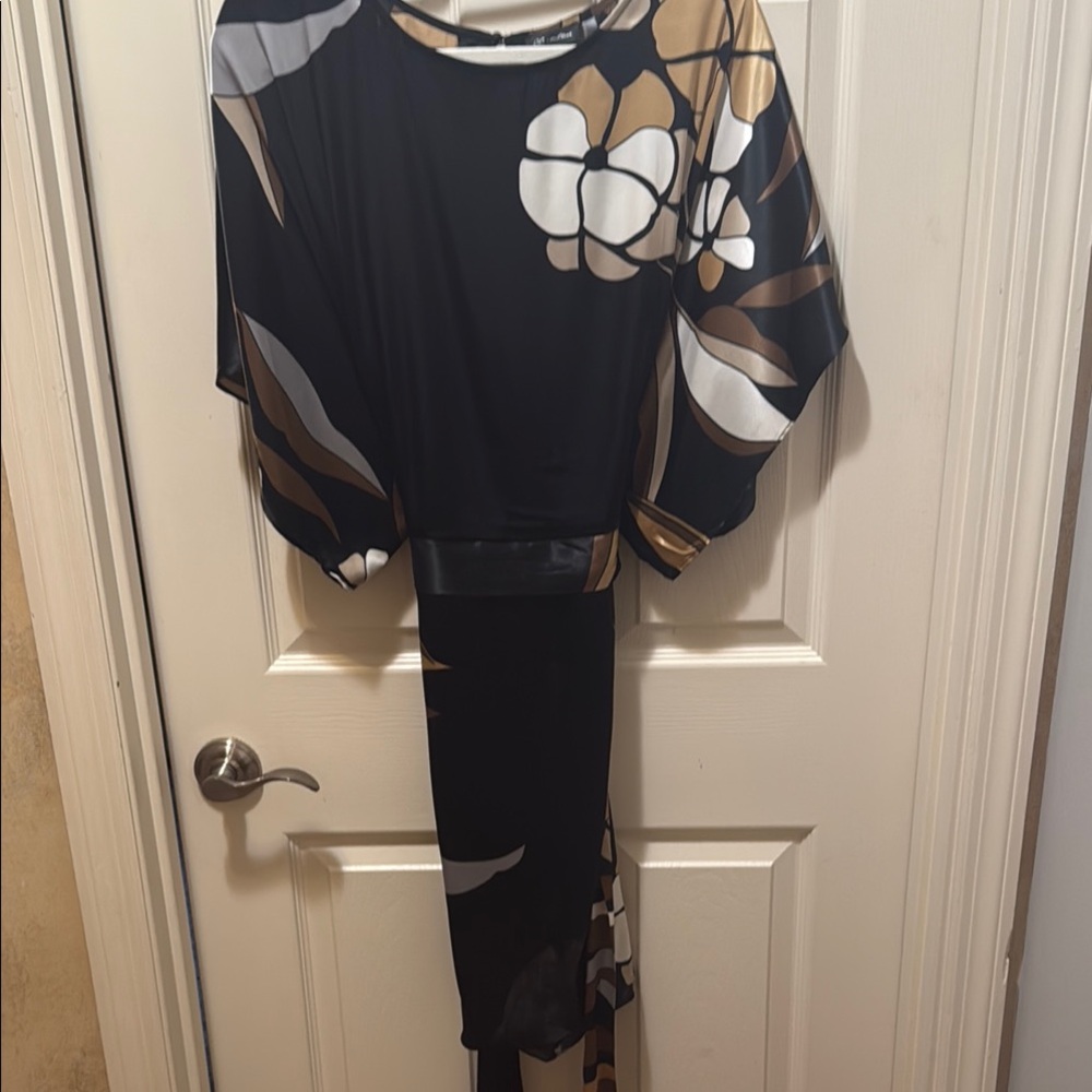 Go Couture Black and Gold Floral Dress